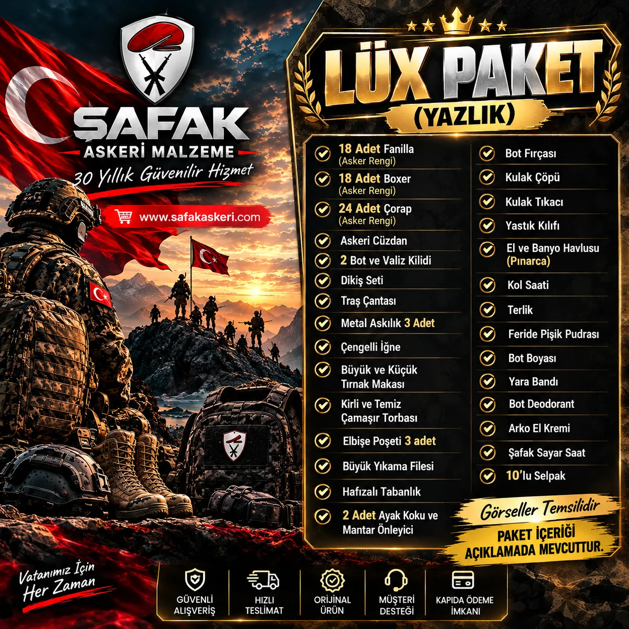 LÜX Asker Paketi (Yazlık)